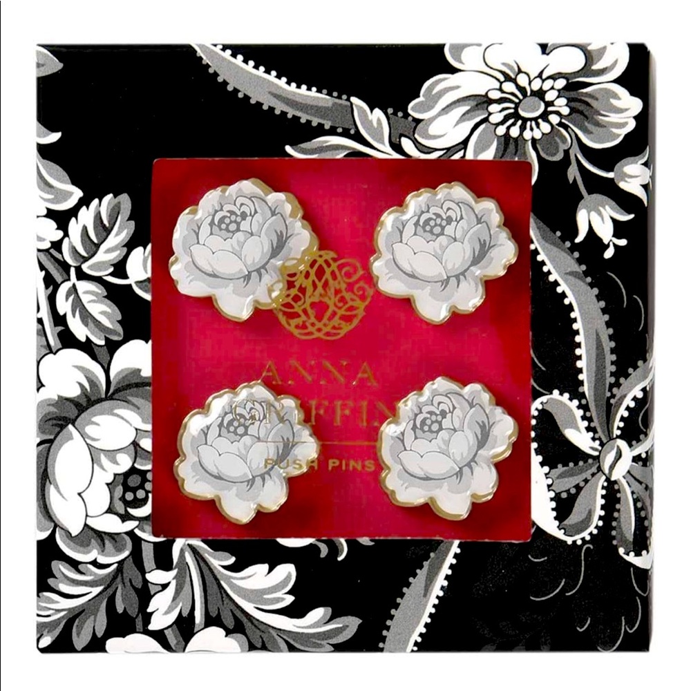 Anna Griffin Enamel HM418 Delphine Gift Boxed Push Pins (4 Count)